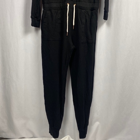 MONROW Revolve Supersoft Fleece Hooded Jumpsuit - Black - Size Small - Picture 5 of 16